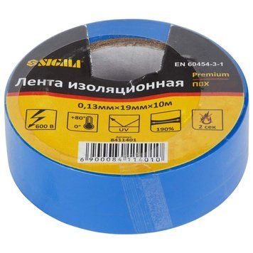 Лента Изоляционная Пвх Синяя 0,13Мм&times;19Мм&times;10М Premium
