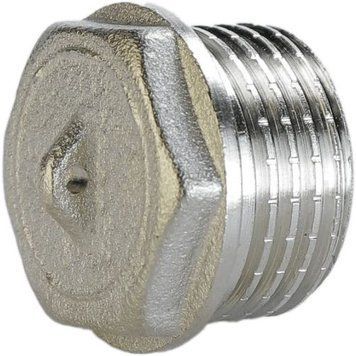 Заглушка нікелірована 1/2&Prime;ЗР VA, штампована з контрольним отвором А1091Ако(нк)