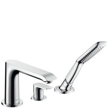 Смеситель на край ванны, Hansgrohe Metris на 3 отверстия, ?&rsquo; хром