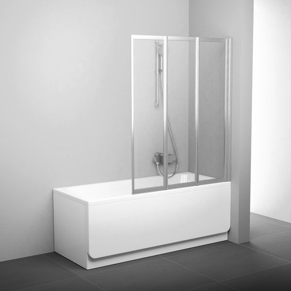 Шторки для ванни складні Ravak VS 3 130 білі (Transparent)