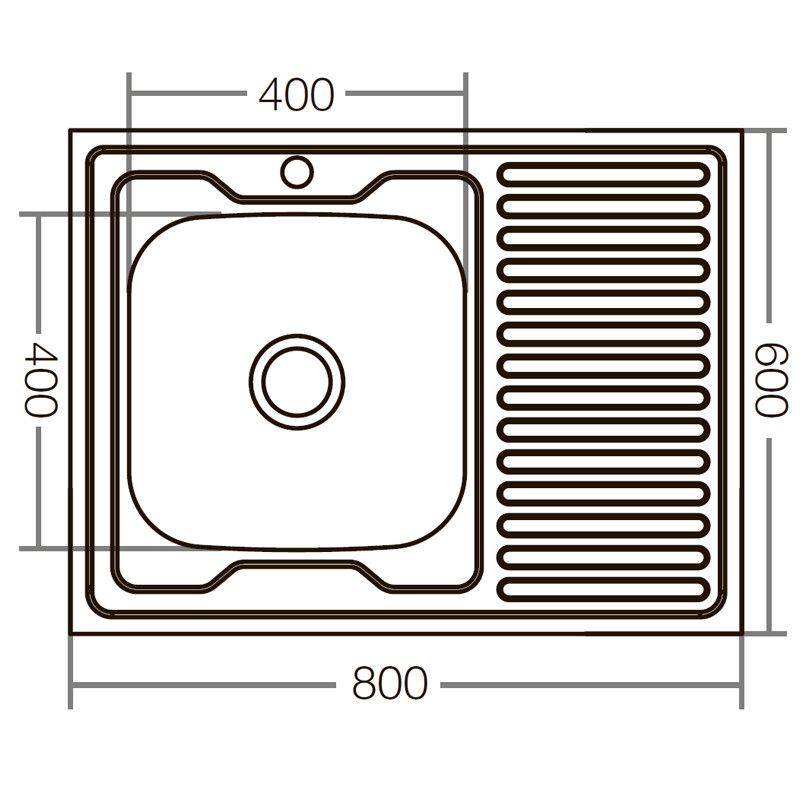 Кухонна мийка накладна ZERIXZ8060L-06-160E (сатин) (ZX1616)