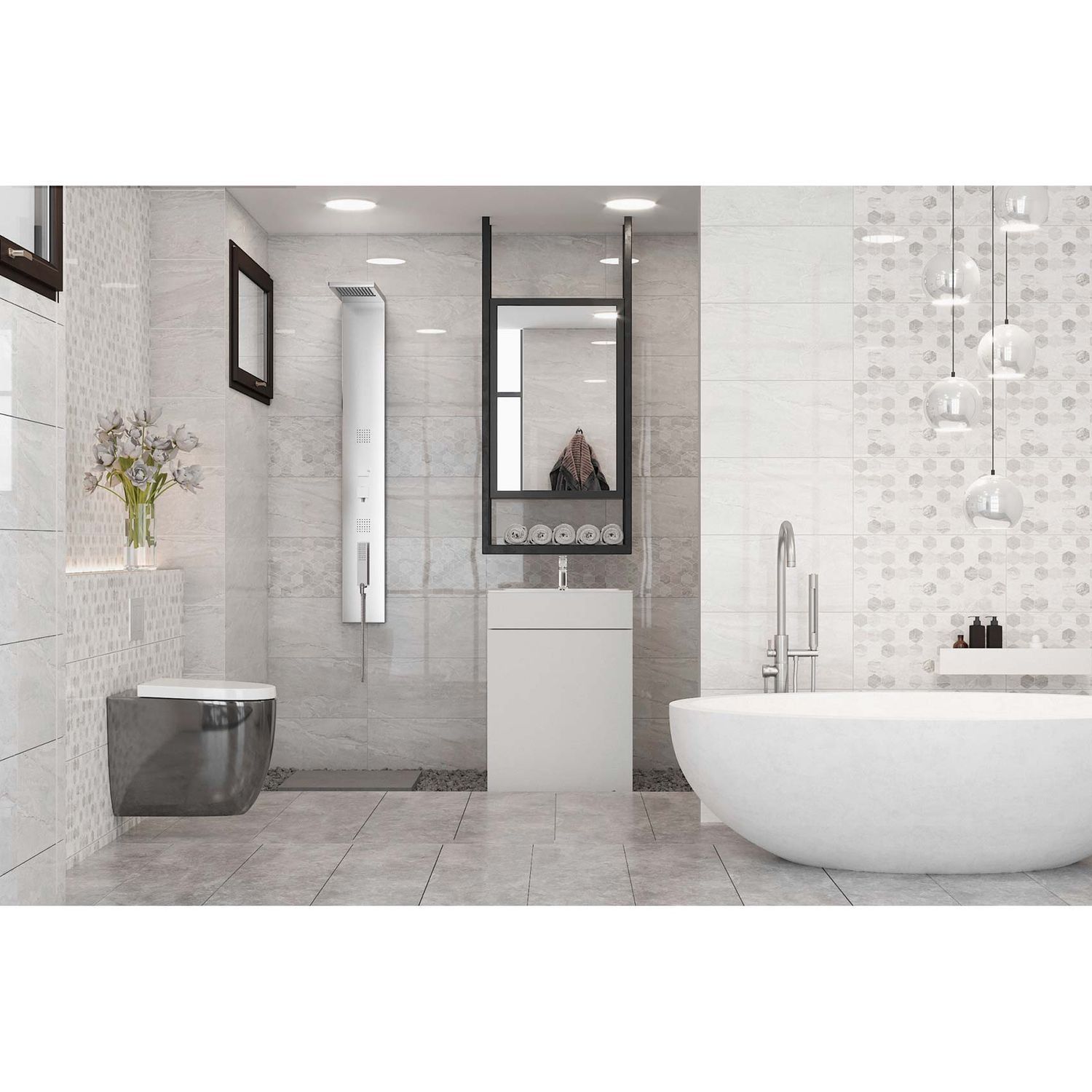 Плитка MARMO MILANO Hexagon светло-серый 8МG151