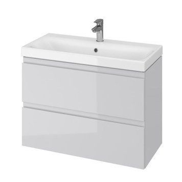 Шкафчик MODUO SLIM CET B07 с умывальником MODUO SLIM 80, серый