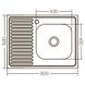 Кухонна мийка накладна ZERIX Z8050R-06-160E (сатин) (ZX1613) - 2