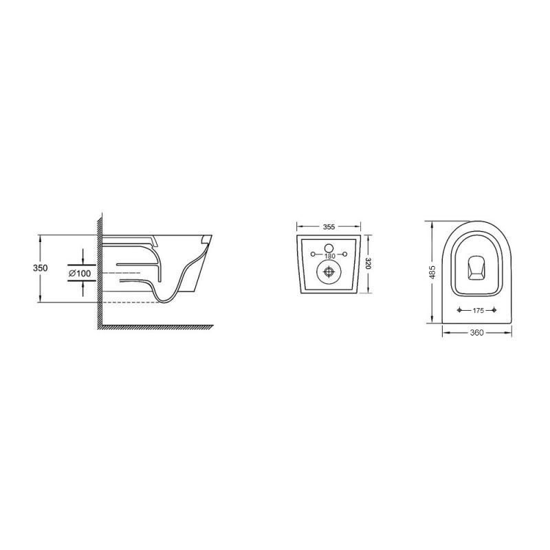 Унитаз подвесной Qtap Swan безободковый Ultra Quiet с сиденьем Soft-close QT16335179W