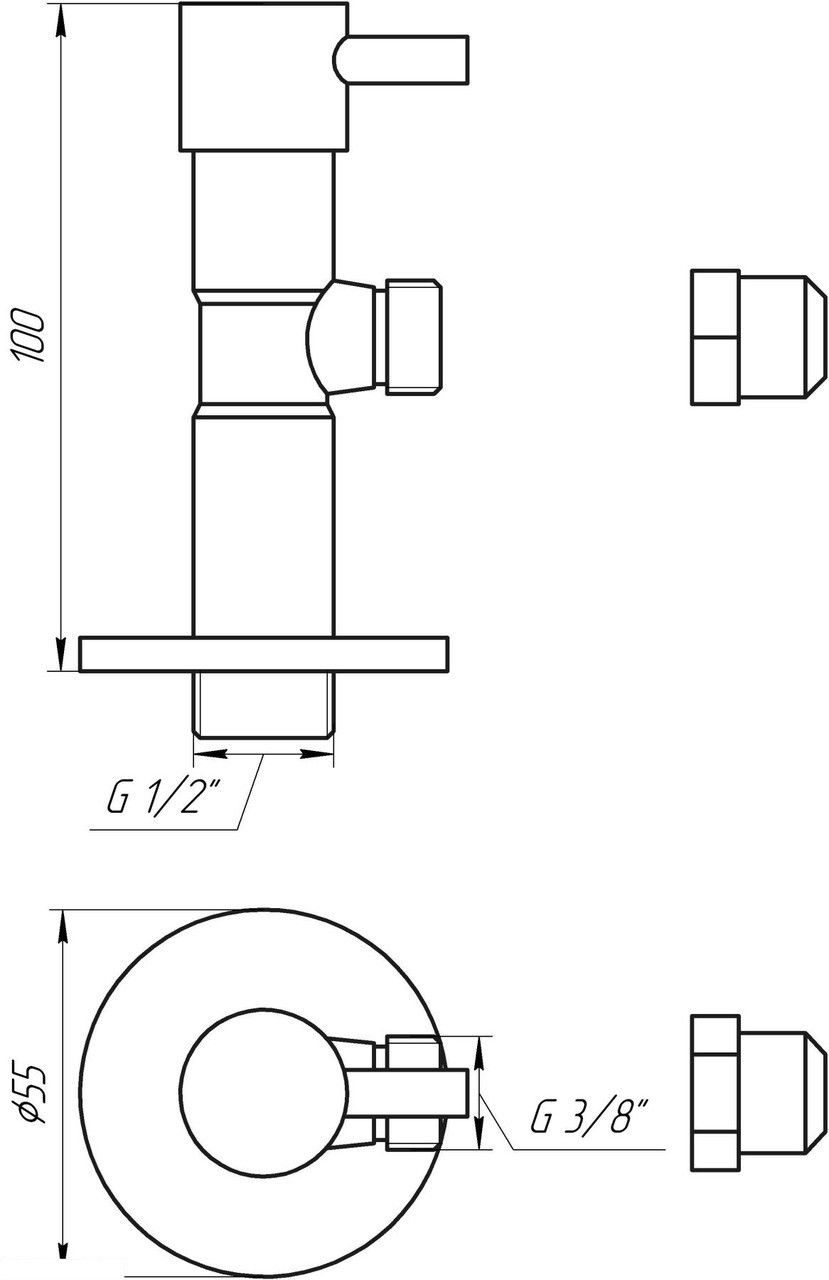 Кран Solomon угловой шаровый с фильтром 1/2" х 3/4" А7041(7043)