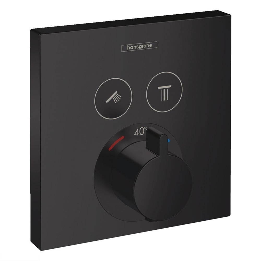 SHOWERSELECT термостат для 2х потребителів, прихованого монтажу, колір покриття чорний матовий