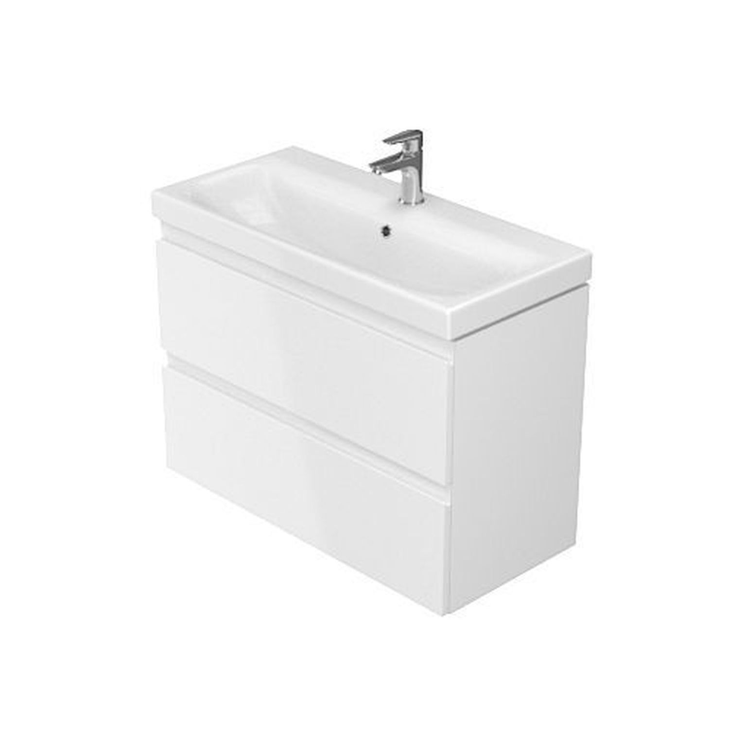 Шкафчик MODUO SLIM CET B06 с умывальником MODUO SLIM 80, белый