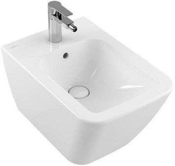 Біде Villeroy&Boch FINION 37,5*56см, підвісне, перелив, для 1-позиц.змішувача, отвір під зміш. вибито, білий альпін