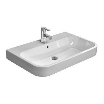 Раковина Duravit HAPPY D.2 650*505мм, для мебели, перелив, плоскость под смес., заглушка для перелива, WonderGliss
