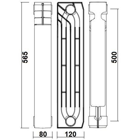 Радиатор биметаллический секционный QUEEN THERM 500/120 (кратно 10)