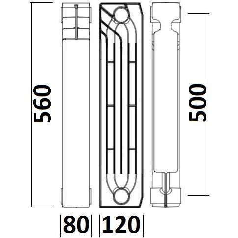 Радиатор биметаллический секционный QUEEN THERM 500/120 (кратно 10)