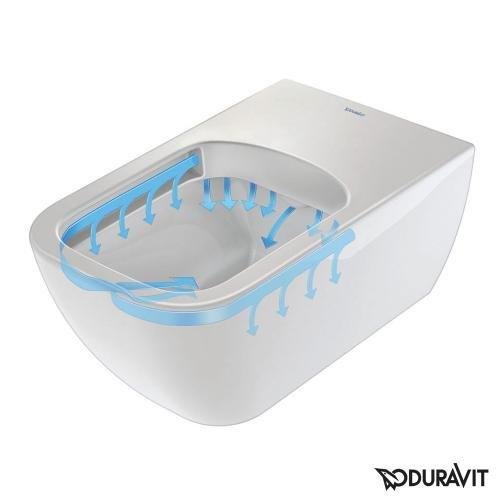 Унитаз Duravit HAPPY D.2 36,5*62см, подвесной, Rimfree, с верт. смывом, только в сочетании с SensoWash, с покрыием