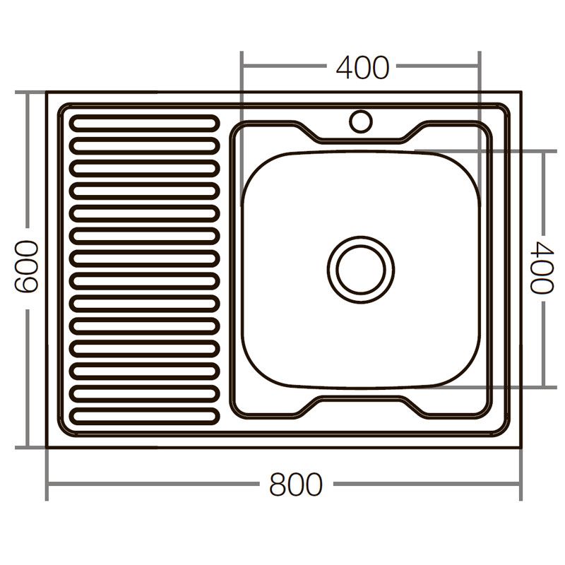 Кухонна мийка накладна ZERIXZ8060R-06-160E (сатинова) (ZX1617)