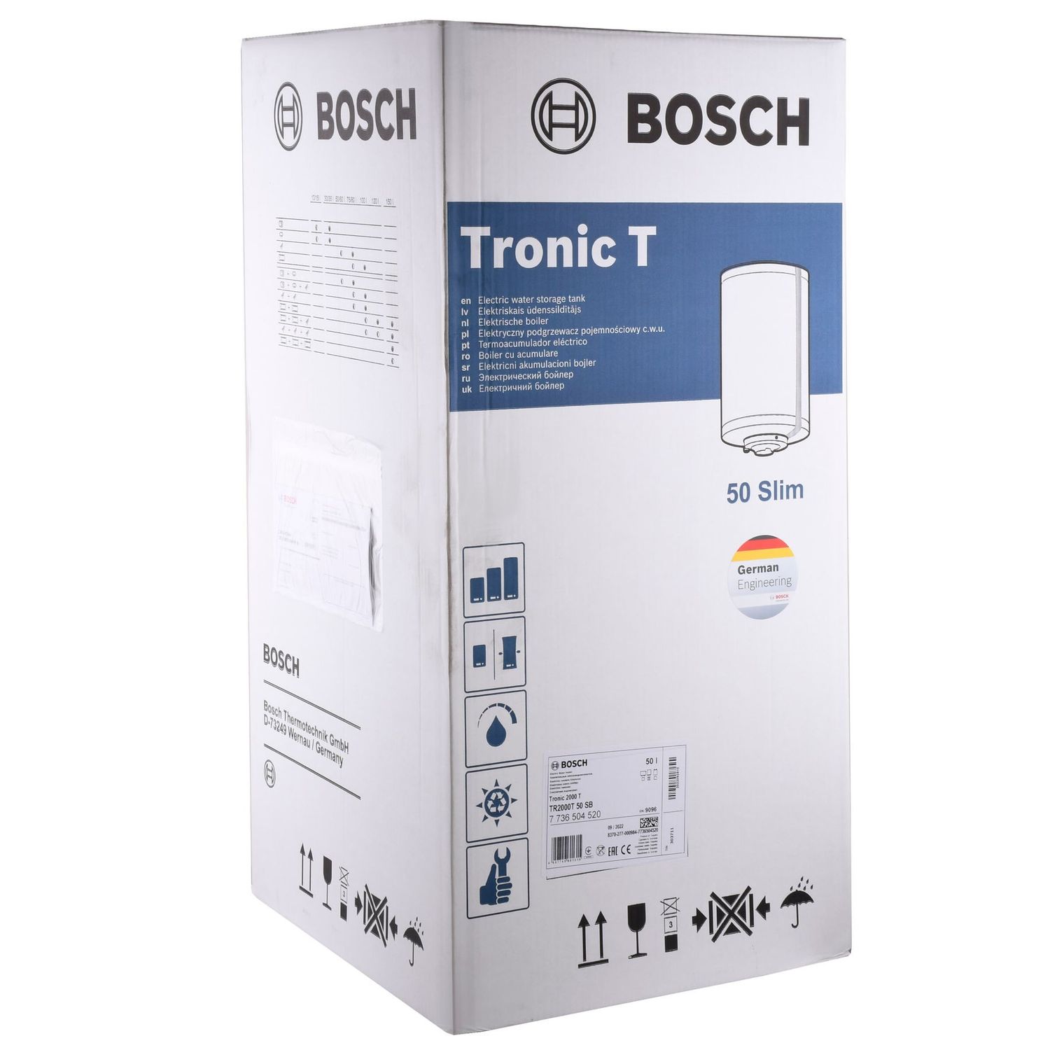 Водонагрівач Bosch Tronic 2000 TR 2000 T 50 SB / 50л, 1500Вт, Slim