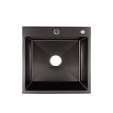 Кухонна мийка Lidz H5050B 3.0/0.8 мм Brush Black (LDH5050BPVD3008)