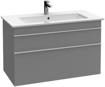 Тумба Villeroy & Boch VENTICELLO для раковини 75,3*59*50,2см з 2 висувними шухлядами, настінний монтаж, сірий глянець