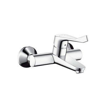 Змішувач для умивальника, Hansgrohe Focus Care одноручний, з довгою ручкою, монтаж зі стіни, хром