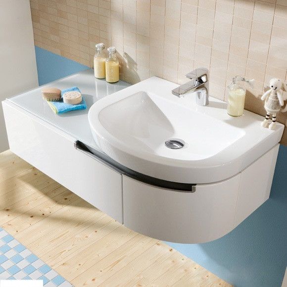 Тумба Villeroy & Boch SUBWAY 2.0 98,7*25,7*47,8см, підвісна, умивальник справа, ручки хром, колір верху білий, колір корпусу білий дерево