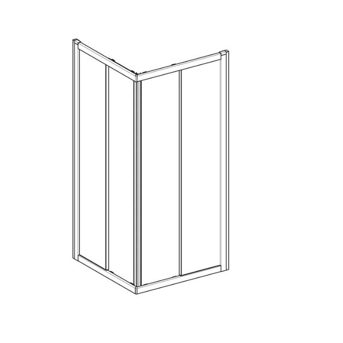 Душова кабіна GEO, квадратна, 90*90см, h=190см, скло прозоре, профіль Сріблястий (560.122.00.2)