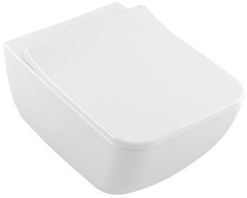 Унитаз Villeroy&Boch подвесной VENTICELLO с вертикальным смывом, SlimSeat Сиденье QuickRelease и SoftClose (белый альпин