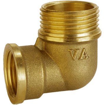 Угольник редукционный латунный 3/4&Prime;ЗР х 1/2&Prime;ВР VA, штампованный А0106А