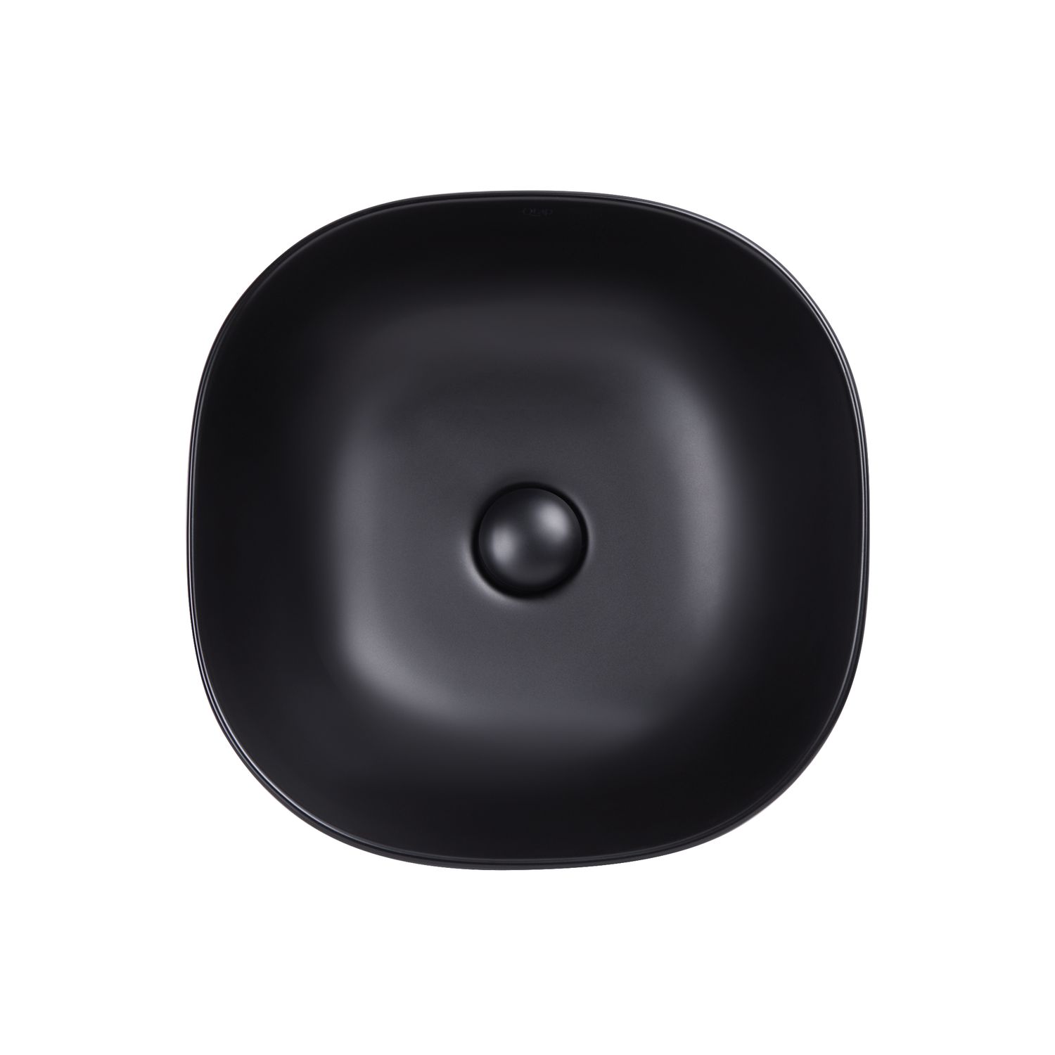 Умивальник-чаша Qtap Kolibri 410x410x150 матово-чорний з донним клапаном QT10112144MBMB