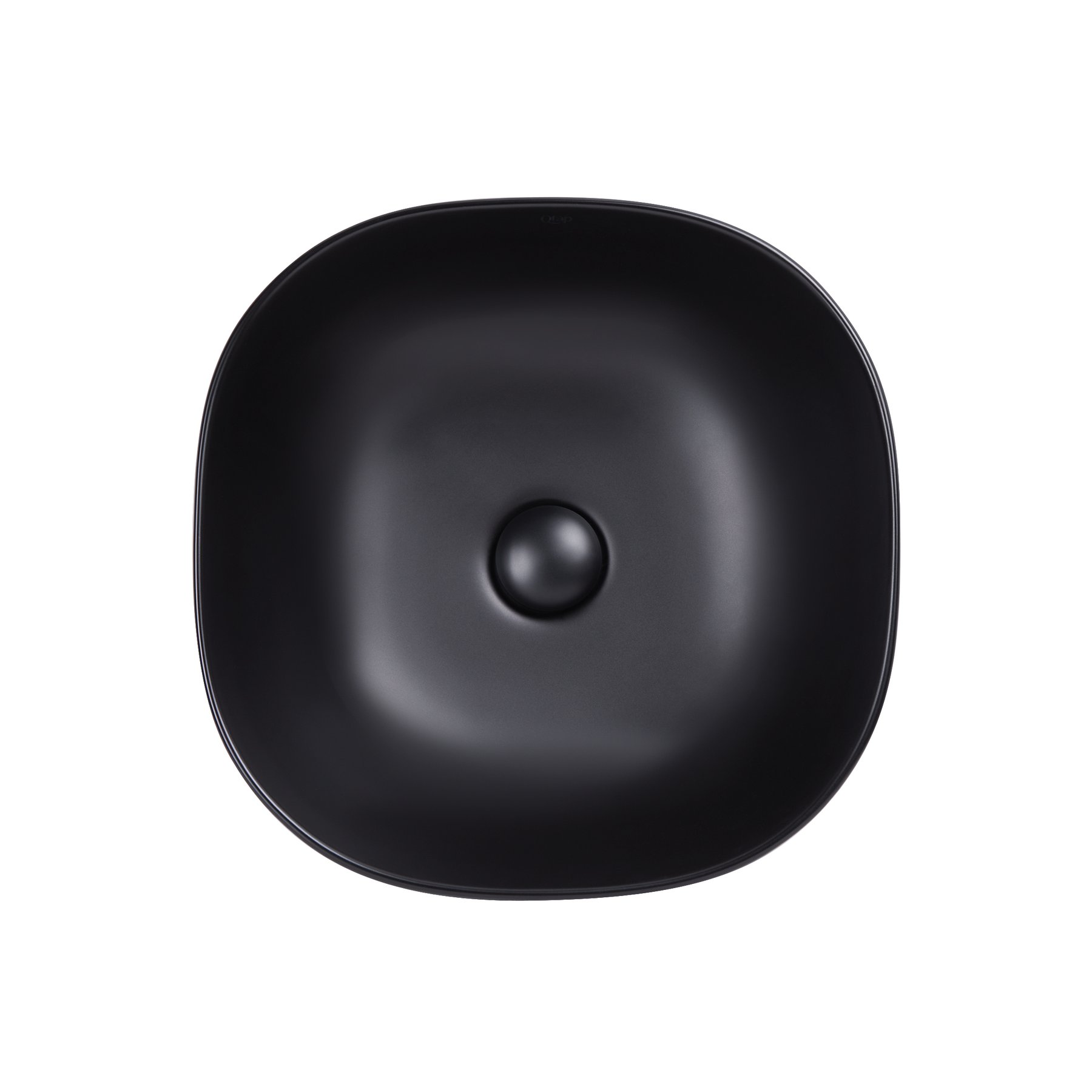 Умивальник-чаша Qtap Kolibri 410x410x150 матово-чорний з донним клапаном QT10112144MBMB