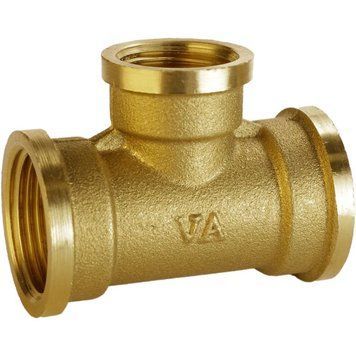 Тройник редукционный латунный 3/4&Prime;ВР х 1/2&Prime;ВРх 3/4&Prime;ВР VA, штампованный А0212А