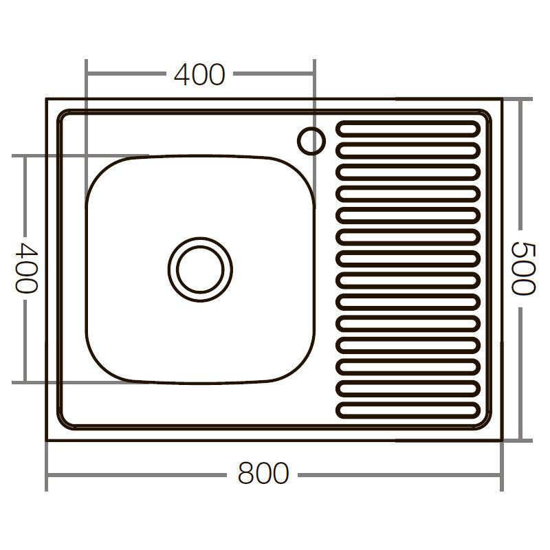Кухонна мийка накладна ZERIXZ8050L-06-160E (сатинова) (ZX1612)