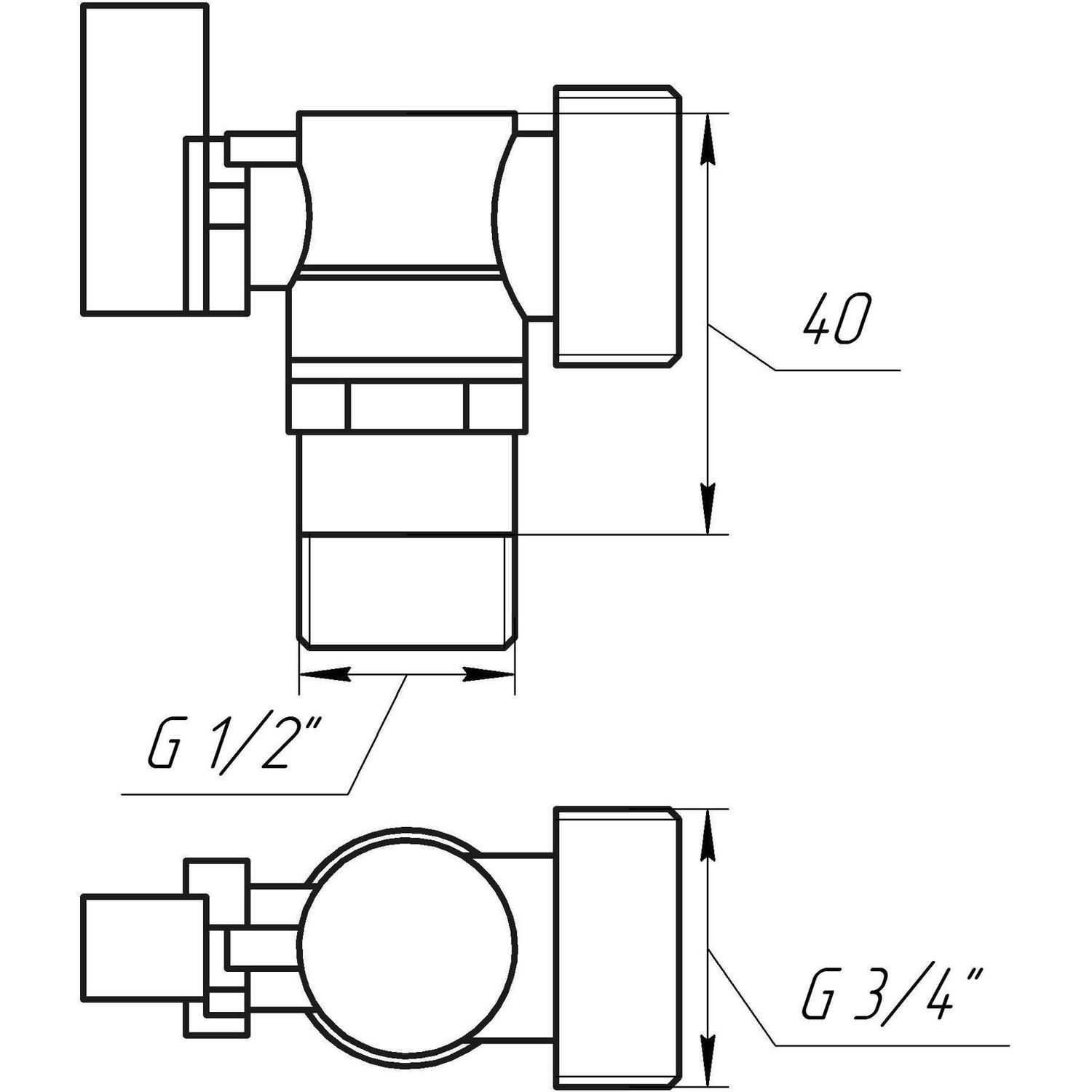 Кран Solomon кутовий кульовий для пральної машини 1/2 х 3/4 A7072 (7172)