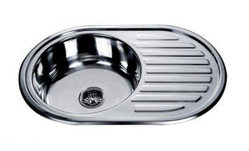 Мойка круглая с полкой ( кепка) Mira 770х500х180 MR 7750 Polish