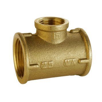 Тройник редукционный латунный 1&Prime;ВР х 1/2&Prime;ВРх 1&Prime;ВР VA, штампованный А0206А