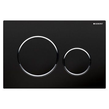 Смывная клавиша Geberit SIGMA20 , двойной смыв, черный/хром глянцевый/черный