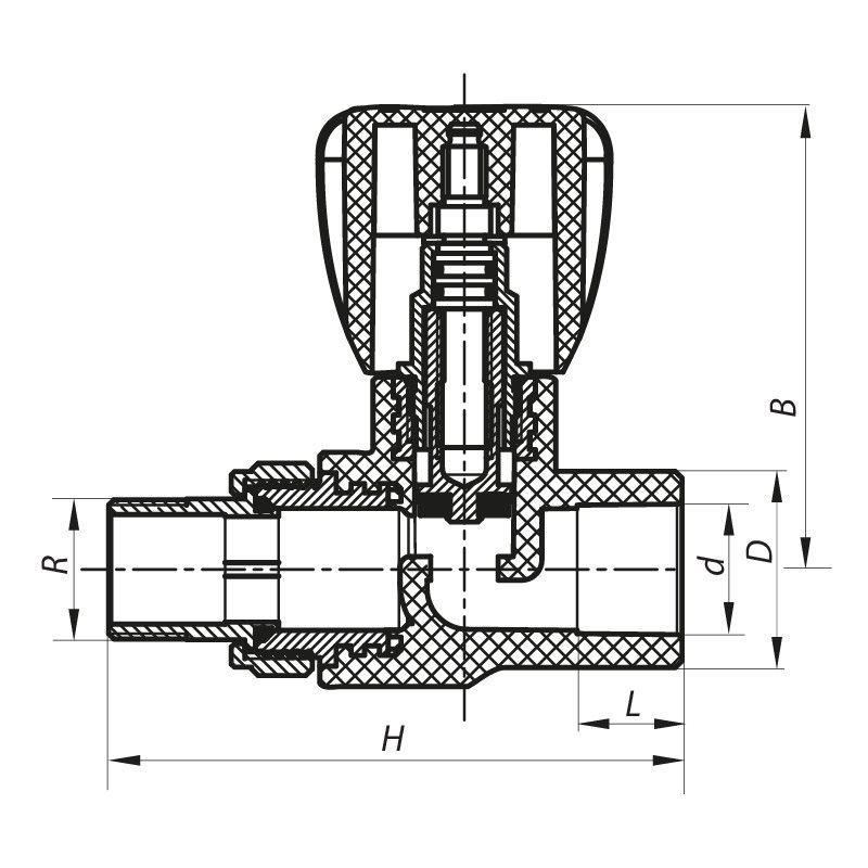 Вентиль KOER радиаторный прямой PPR 25x3/4 (KOER K0166.PRO) (KP0214)