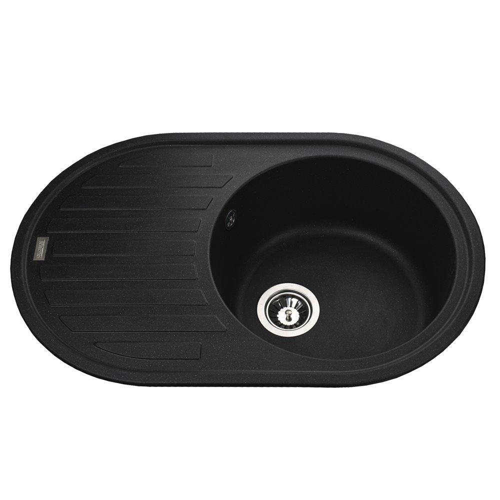 Гранітна мийка Globus Lux OHARA чорний металік 770х500