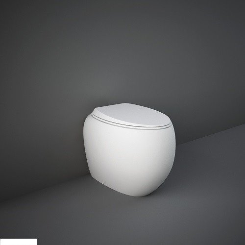 Унитаз напольный RAK Ceramics CLOWC1346500A CLOUD, пристенный, безободковый, белый матовый