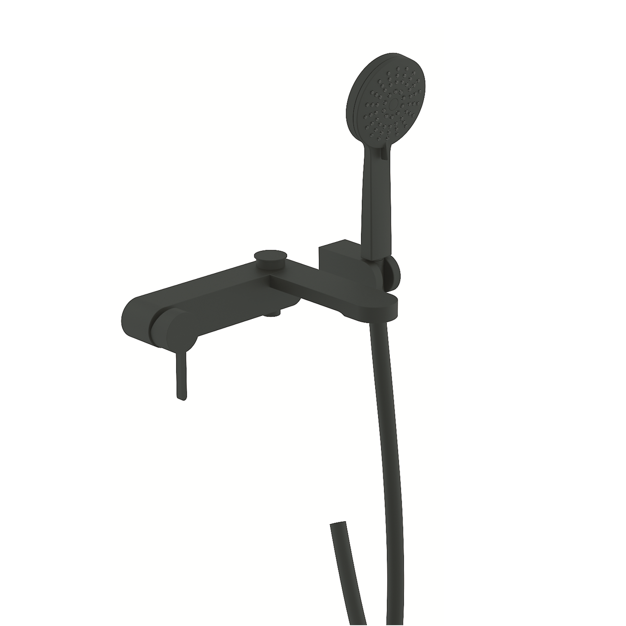 Стінний змішувач для ванни DEVIT LAGUNA 84125110B з душовим набором, чорний матовий