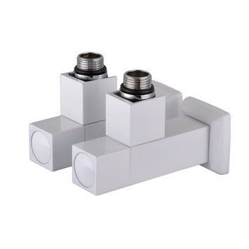 Набор Кран Solomon угловой вентильный с американкой LUX 1/2' CUBE WHITE 8888 (2шт)