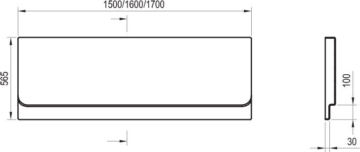 Панель Ravak CZ74100A00 Chrome 170 (фронтальна)