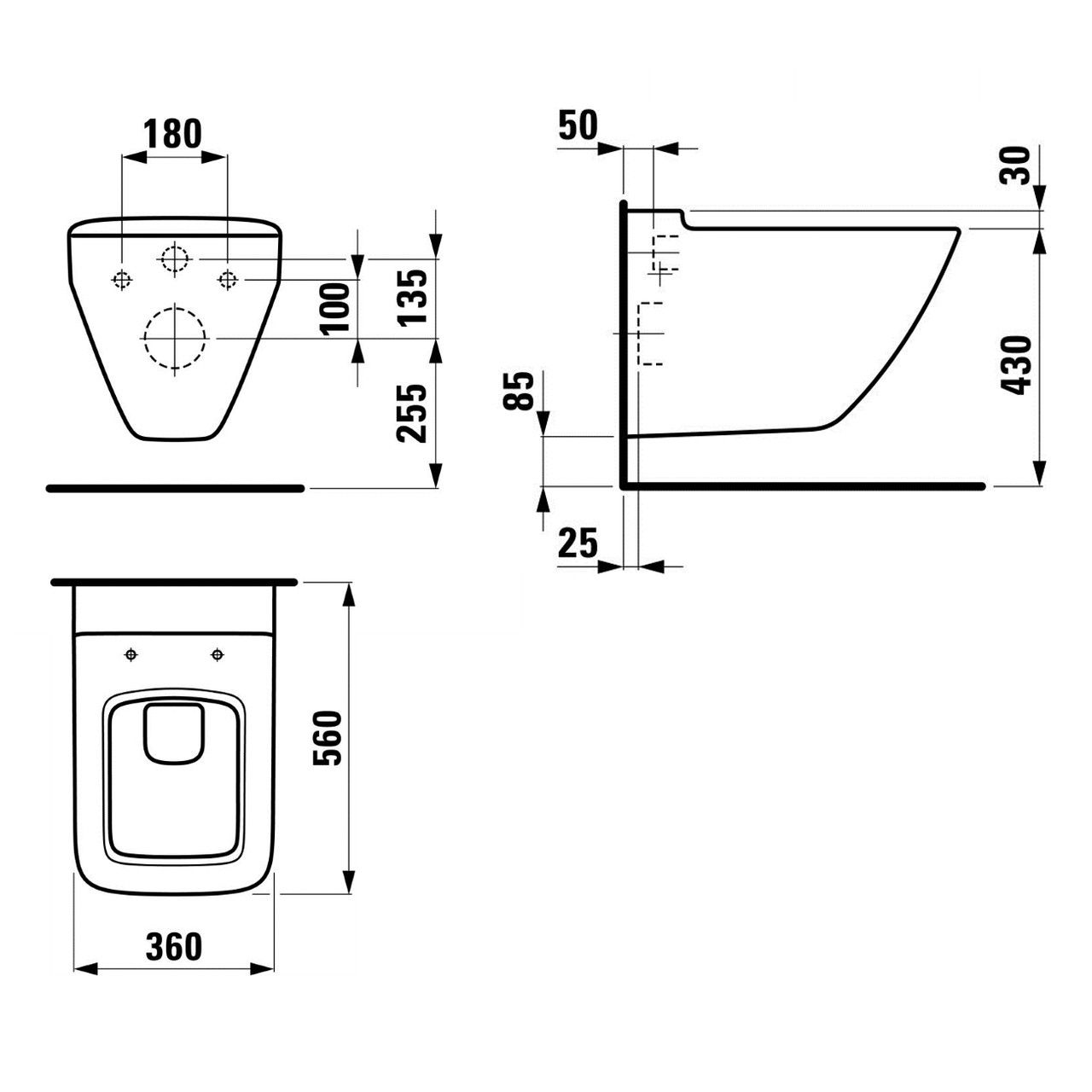 Унітаз Laufen PALACE Rimless підвісний 38*36*56см, в комплекті з Сидінням з системою плавного опускання, с