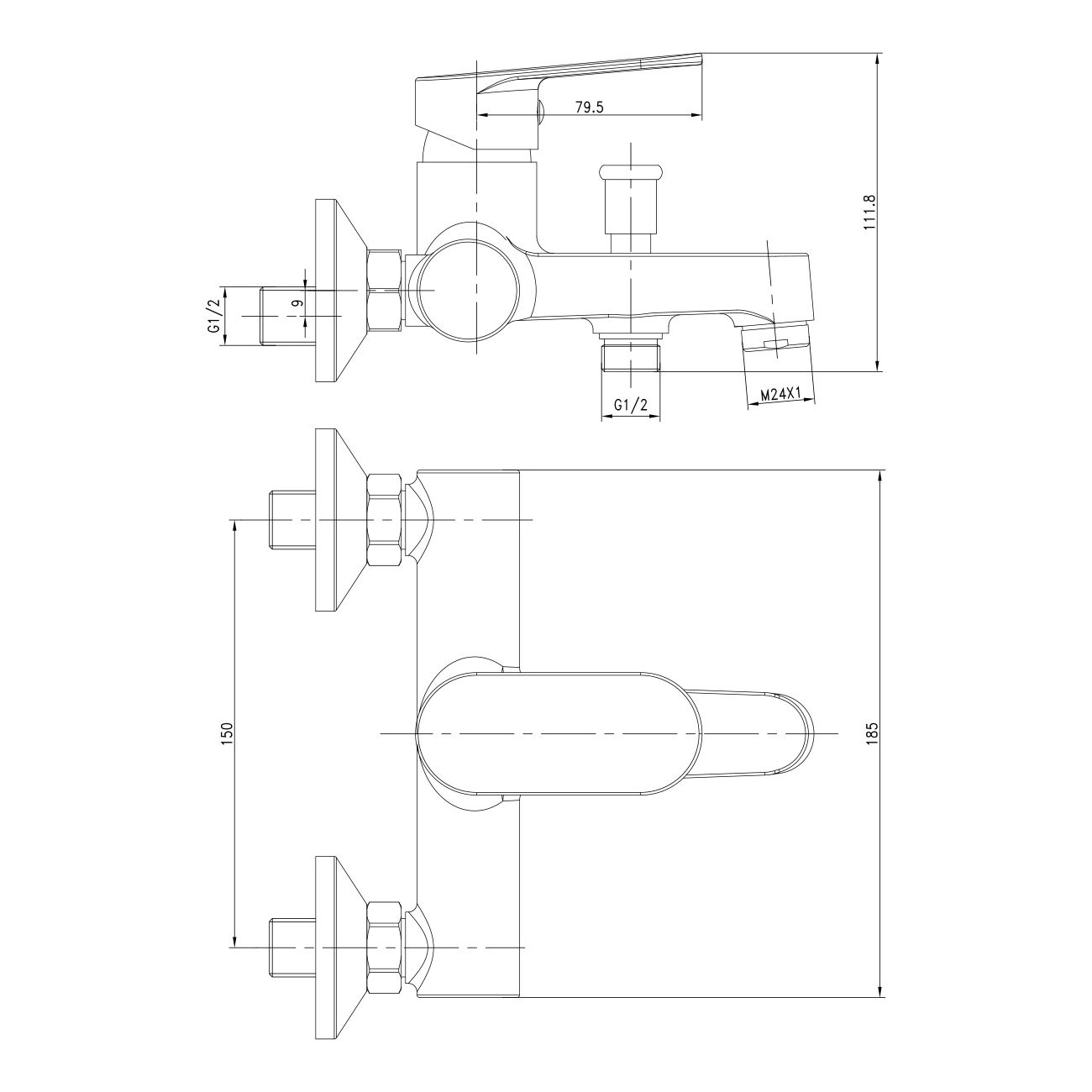 Душевой набор IMPRESE, смеситель для ванны LESNA, душевая система без смесителя BILA DESNE (10070+T-00300SQ), хром