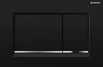 cмывная клавиша, Geberit SIGMA30 двойной смыв, черный/хром глянцевый/черный