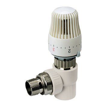 Кран KOER термостатичний з термоголовкою кутовий 25x3/4 PPR KOER K0154.PRO (KP0196)