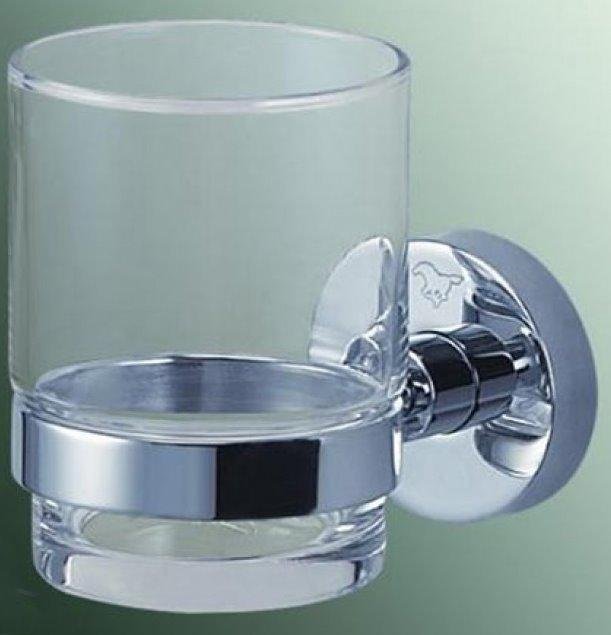Склянка з тримачем BLASK 6,5*10*9,5см., латунь хром