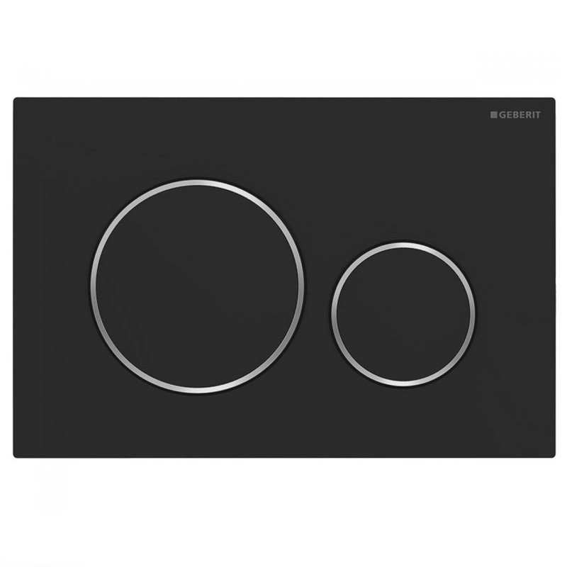 Змивна кнопка Geberit Sigma 20, подвійне змивання, чорний/хромований глянець/чорний матовий