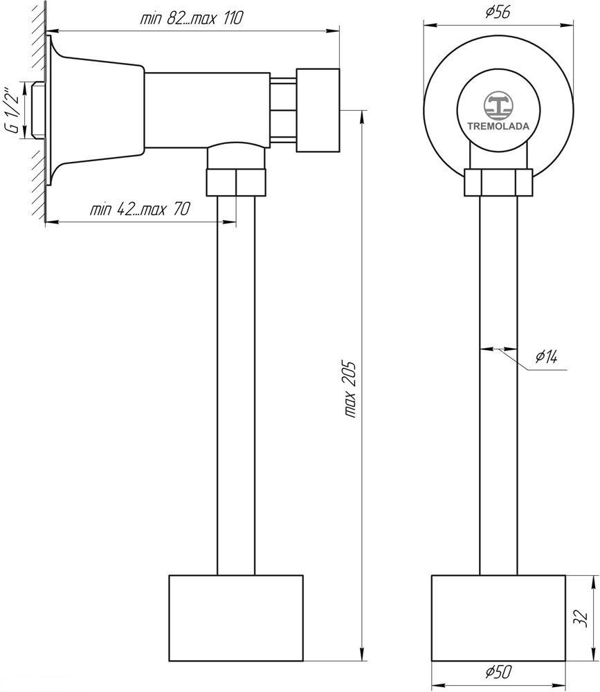 Кран-дозатор для писсуара Tremolada-316 (10 cек)