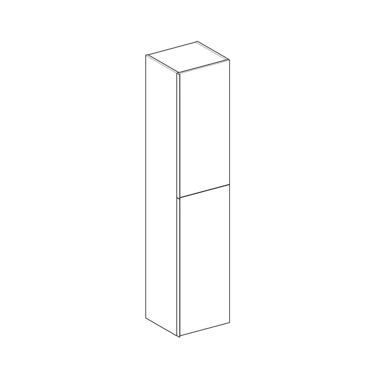 Высокий шкаф Geberit Acanto с двумя дверцами: корпус: лакированый матовый/ черный, фасад: черное стекло 500.619.16.1