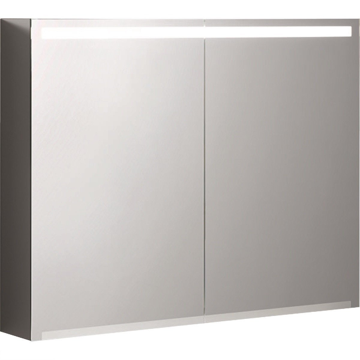 Дзеркальна шафа 90 см, Geberit Option з підсвічуванням, з двома дверцятами: корпус дзеркальний, дверцята дзеркальні ззовні та всередині 500583001
