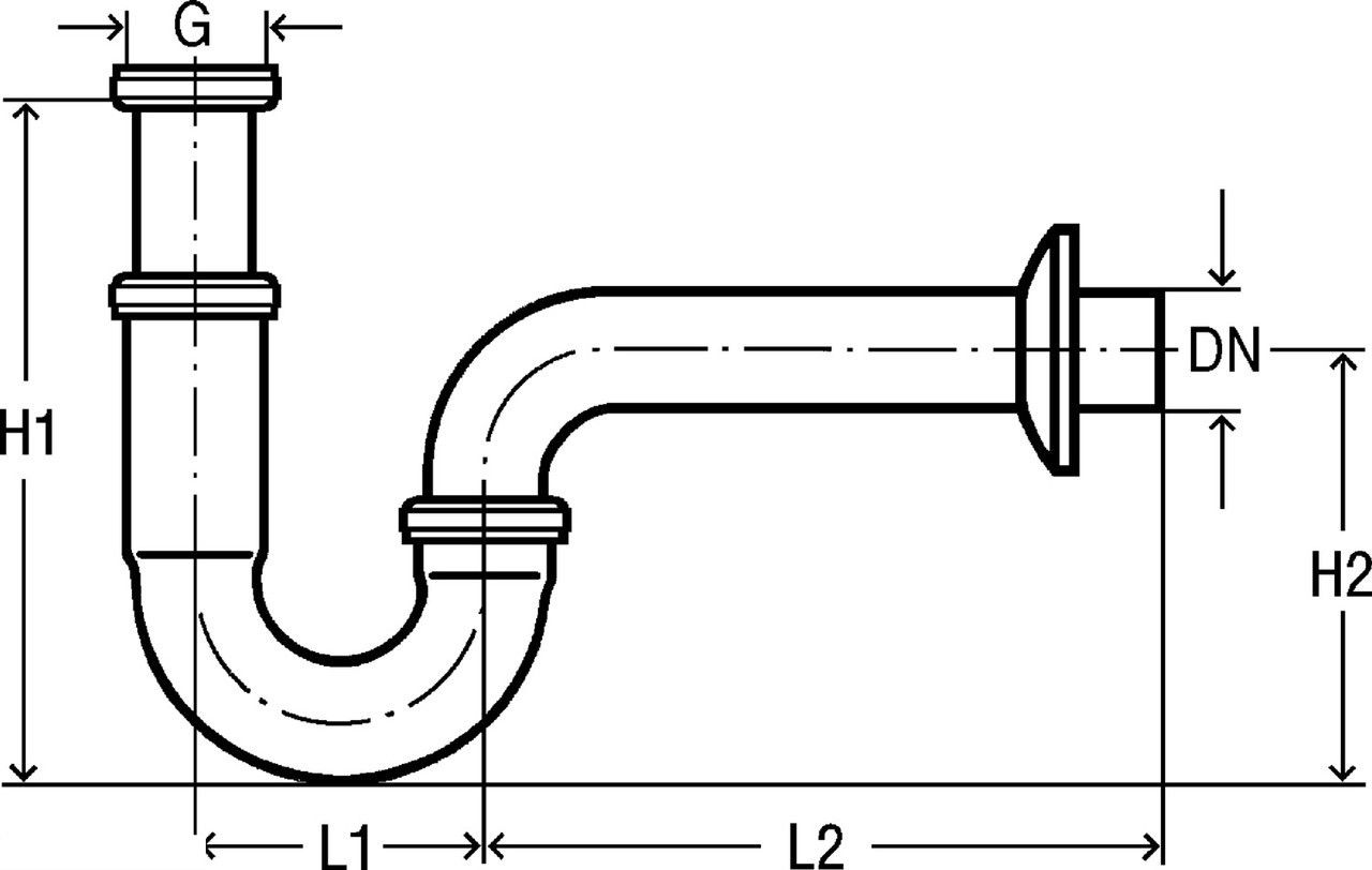 Сифон трубный для умывальника VIEGA 1 1/4, хром (305611)